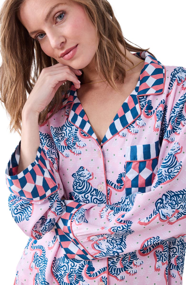 Printfresh Rittenhouse Satin Pajamas, Alternate, color, Blush/ Bashful