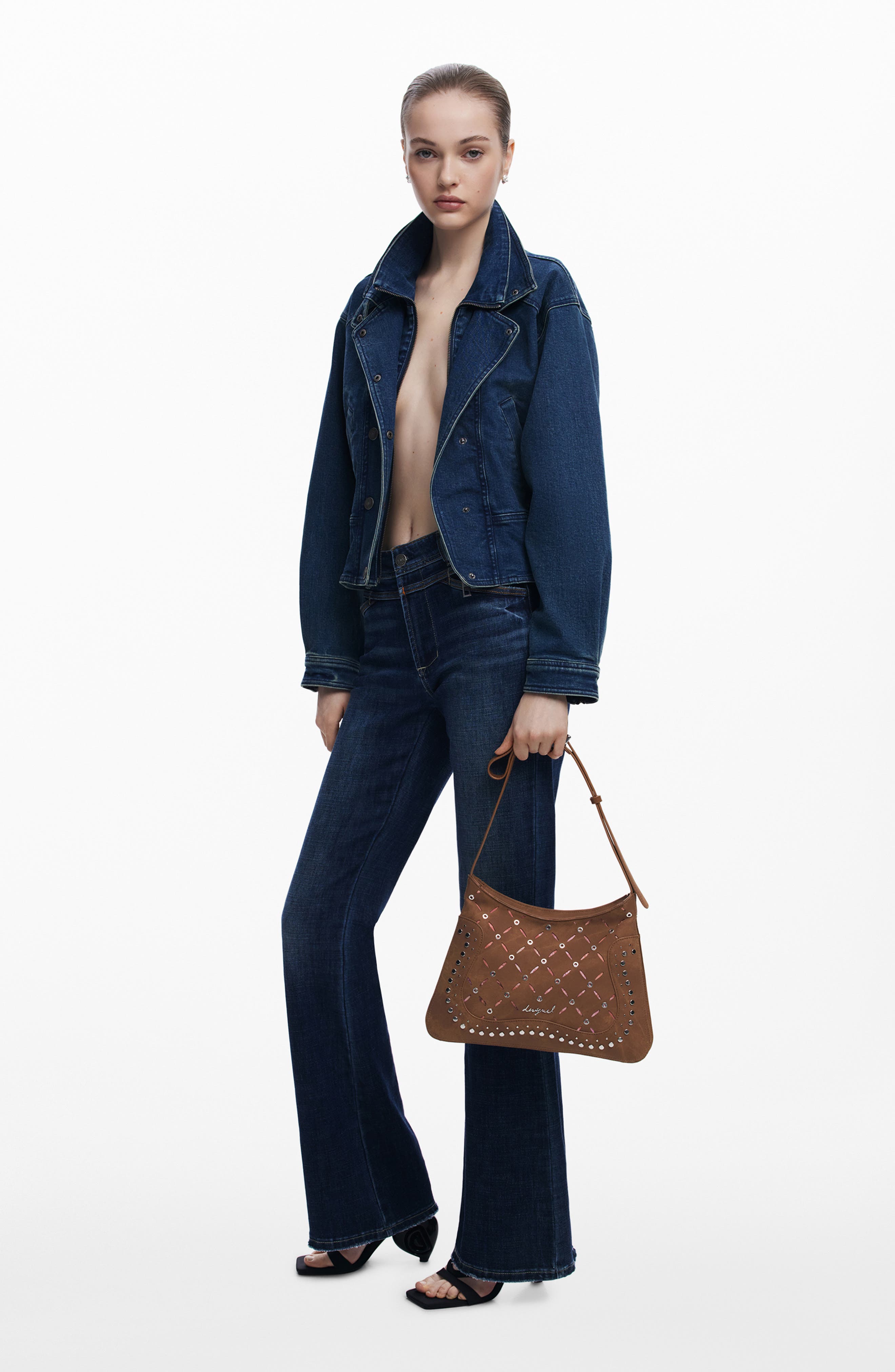 Desigual Faux Leather Crossbody Bag, Alternate, color, Camel