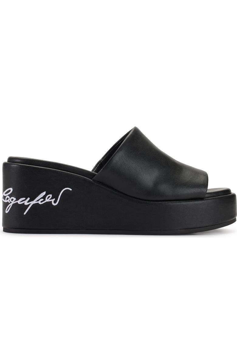 KARL LAGERFELD PARIS Calvina Platform Wedge Sandal, Alternate, color, Black