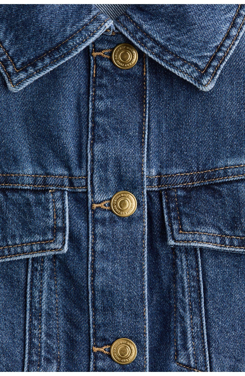 H&M Denim peplum jacket, Alternate, color, Denim Blue