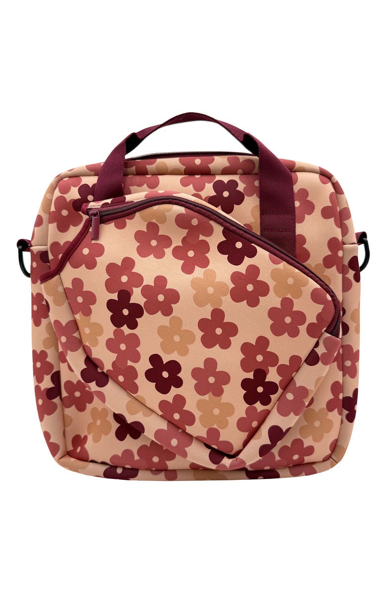 MYTAGALONGS Flower Power Bag & Pickleball Set, Main, color, Burgundy Multi
