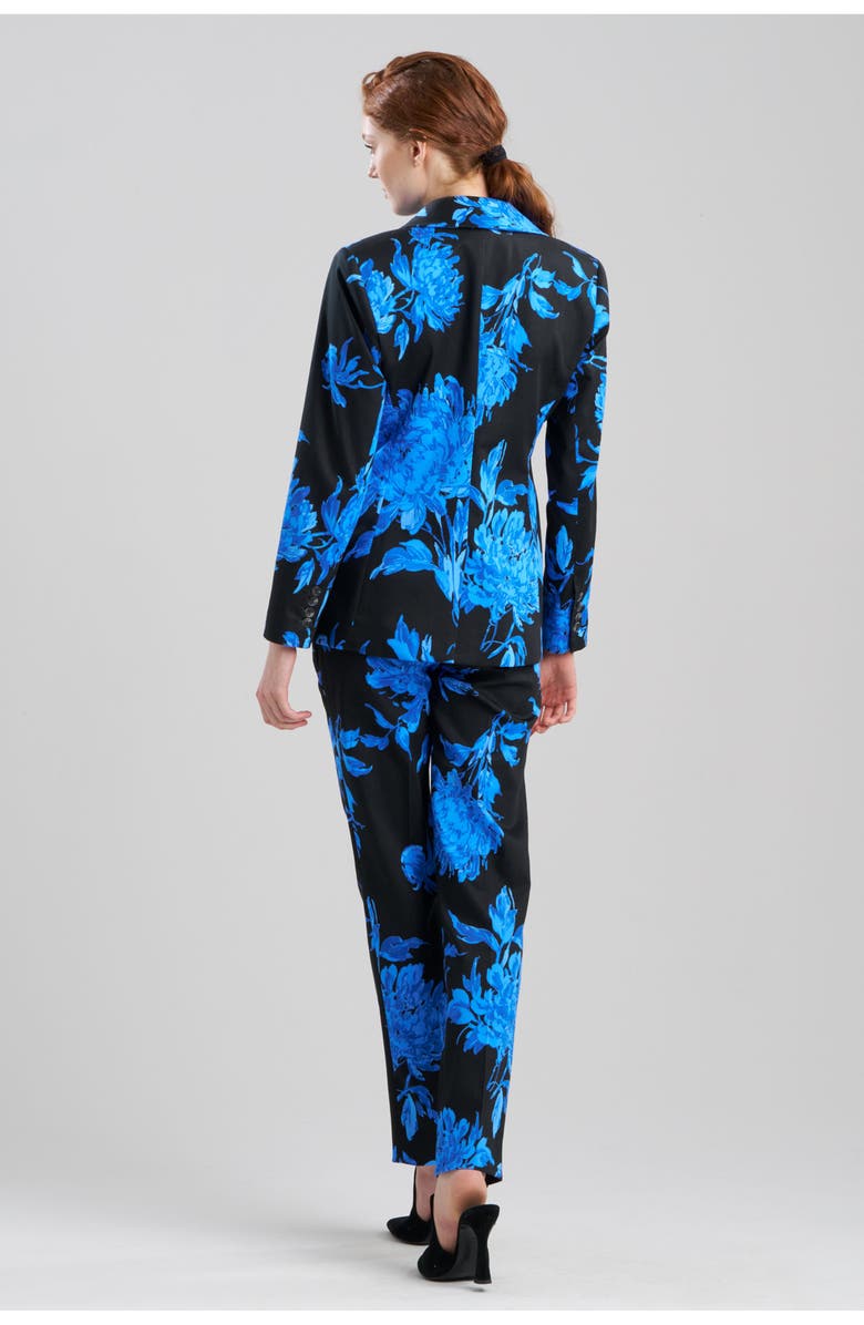 Natori Miyako - Printed Cotton Chino One Button Blazer, Main, color, Blue W/ Black