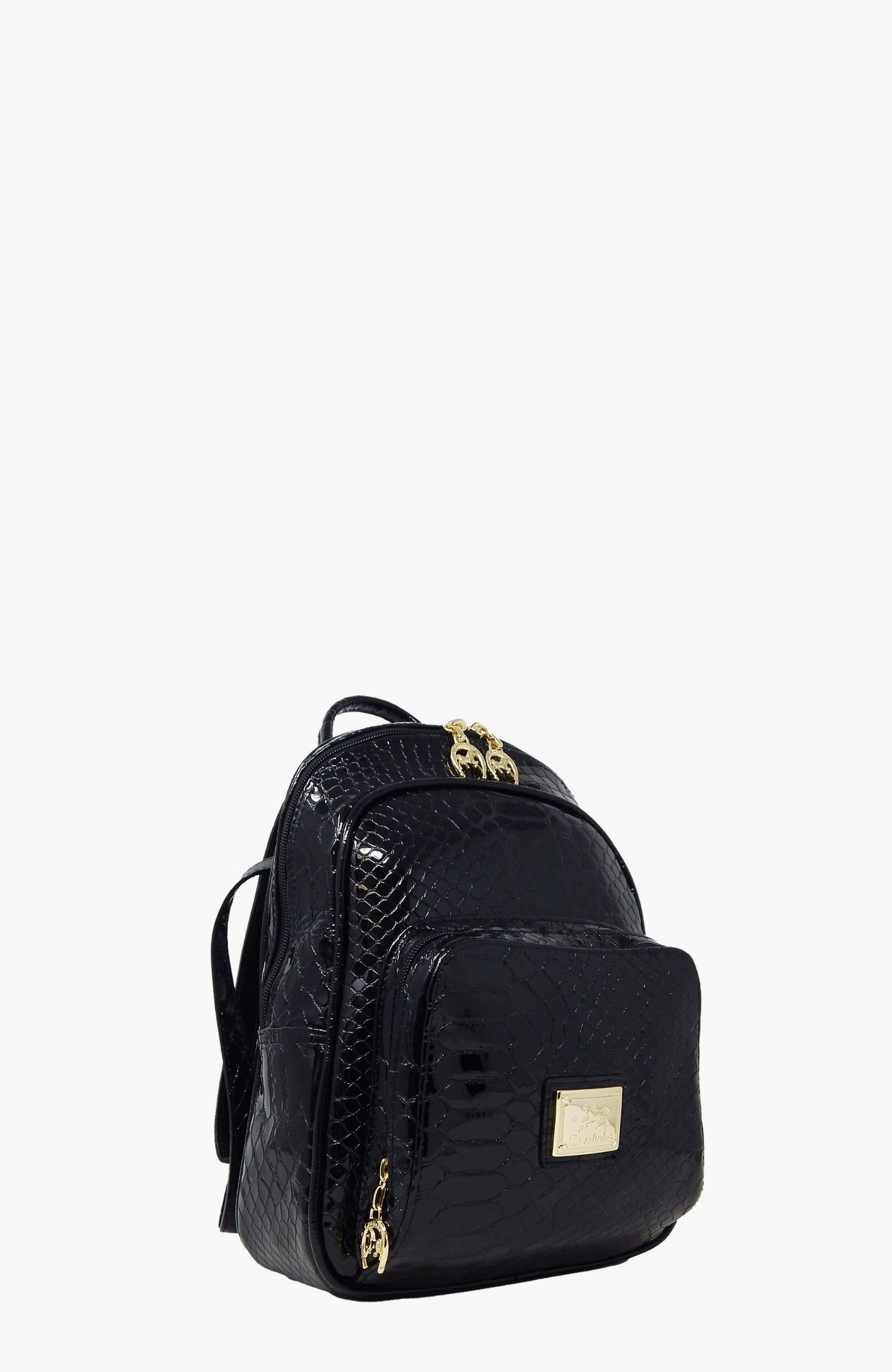 Gallop 525 Patent Leather Backpack, Alternate, color, Black