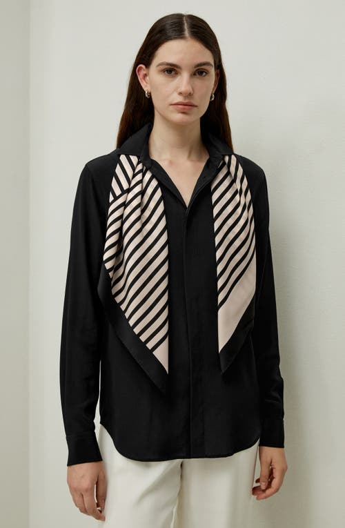 Lilysilk Mid-century Pattern Silk Scarf In Camel