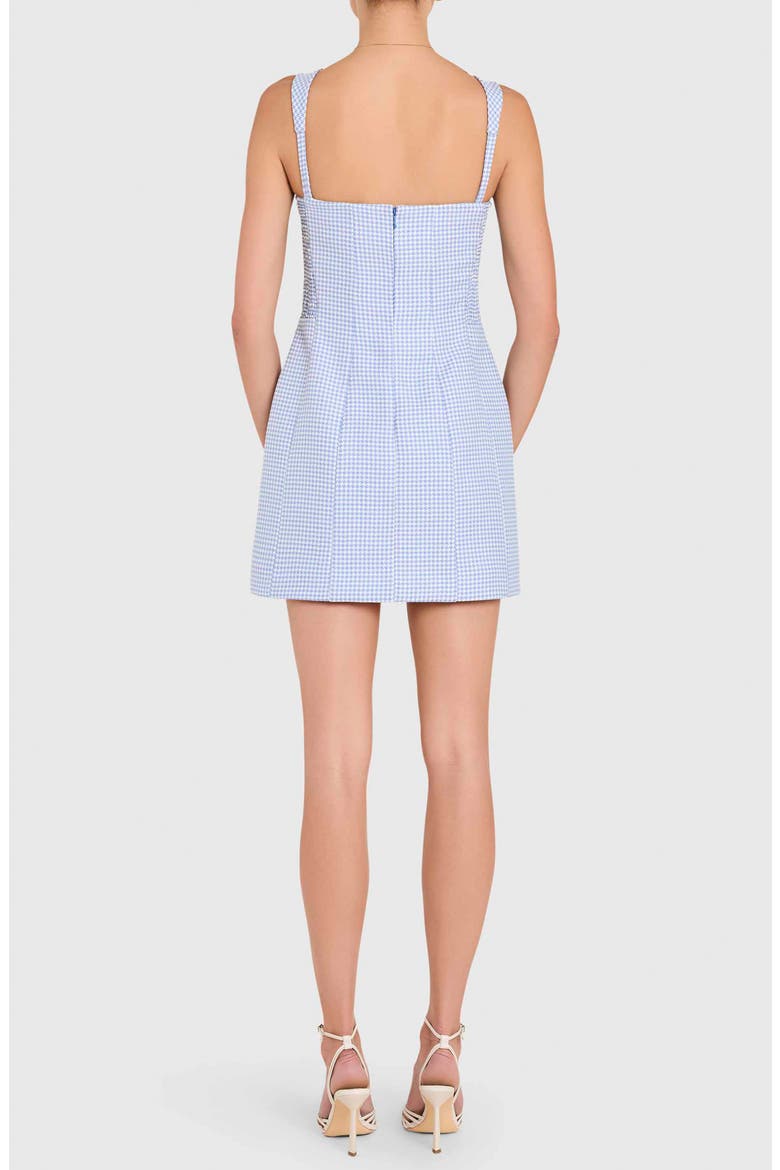 Andreina Houndstooth Check Cocktail Minidress, Alternate, color, ATLANTIC/ IVORY