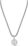 SPHERA MILANO Pavé Coin Pendant Popcorn Chain Necklace