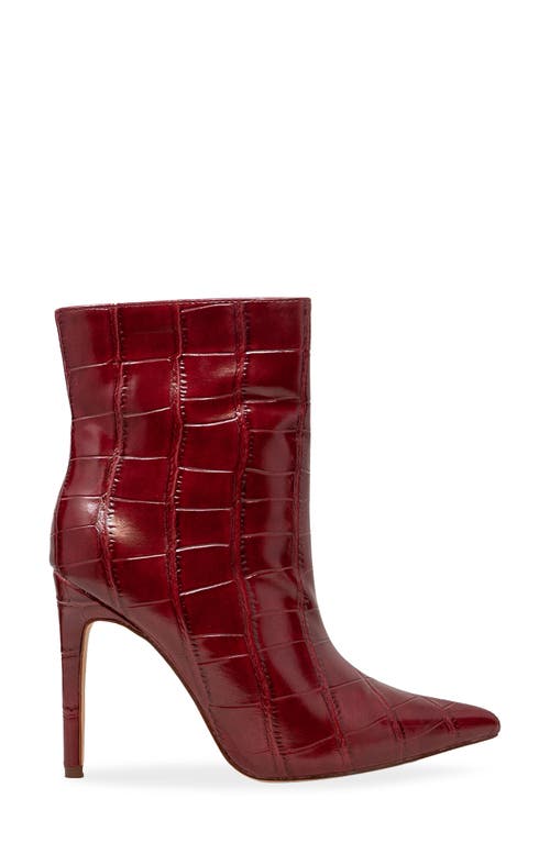 Chase & Chloe Chase And Chloe Croc Embossed Bootie In Burgundy