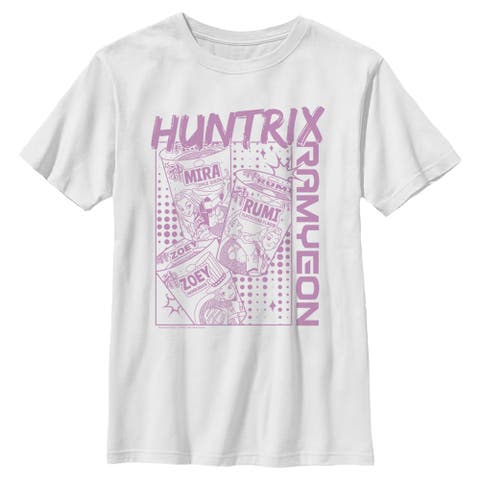 Boy's KPop Demon Hunters Zoey Mira and Rumi Ramyeon  Graphic T-Shirt