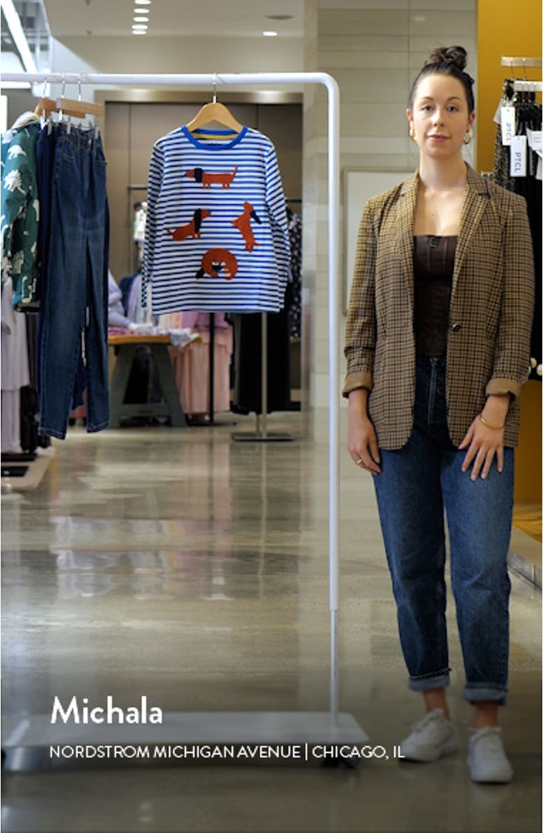 Kids' Bouclé Dog Stripe Cotton T-Shirt, sales video thumbnail