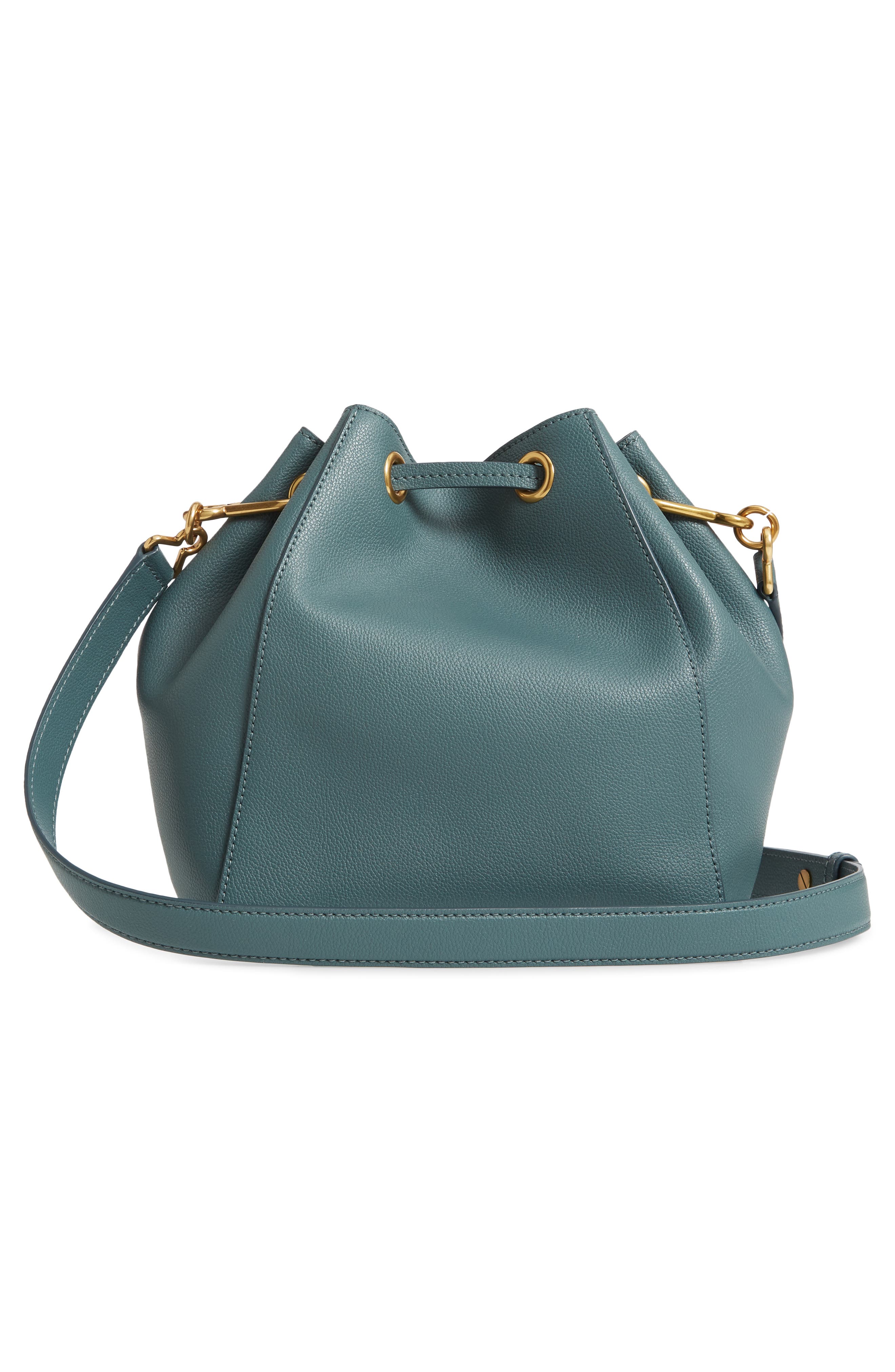 The Marc Jacobs The Bucket Bag Leather Crossbody Bag, Alternate, color, ARMORY BLUE