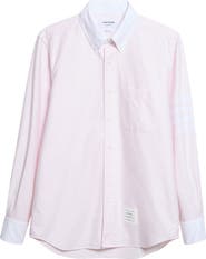 Thom Browne Straight Fit Cotton Button-Down Shirt