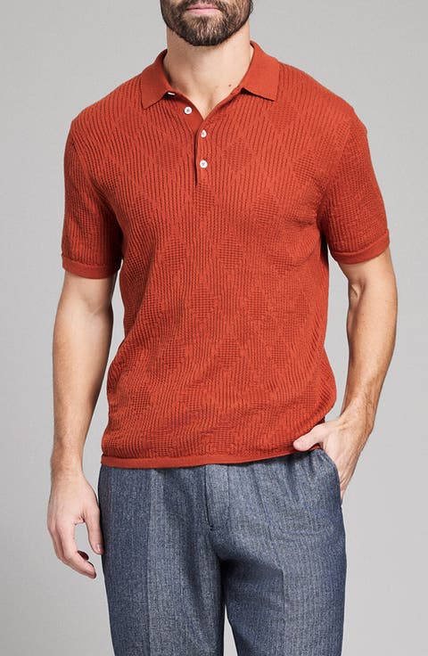 Diamond Stitch Polo Sweater