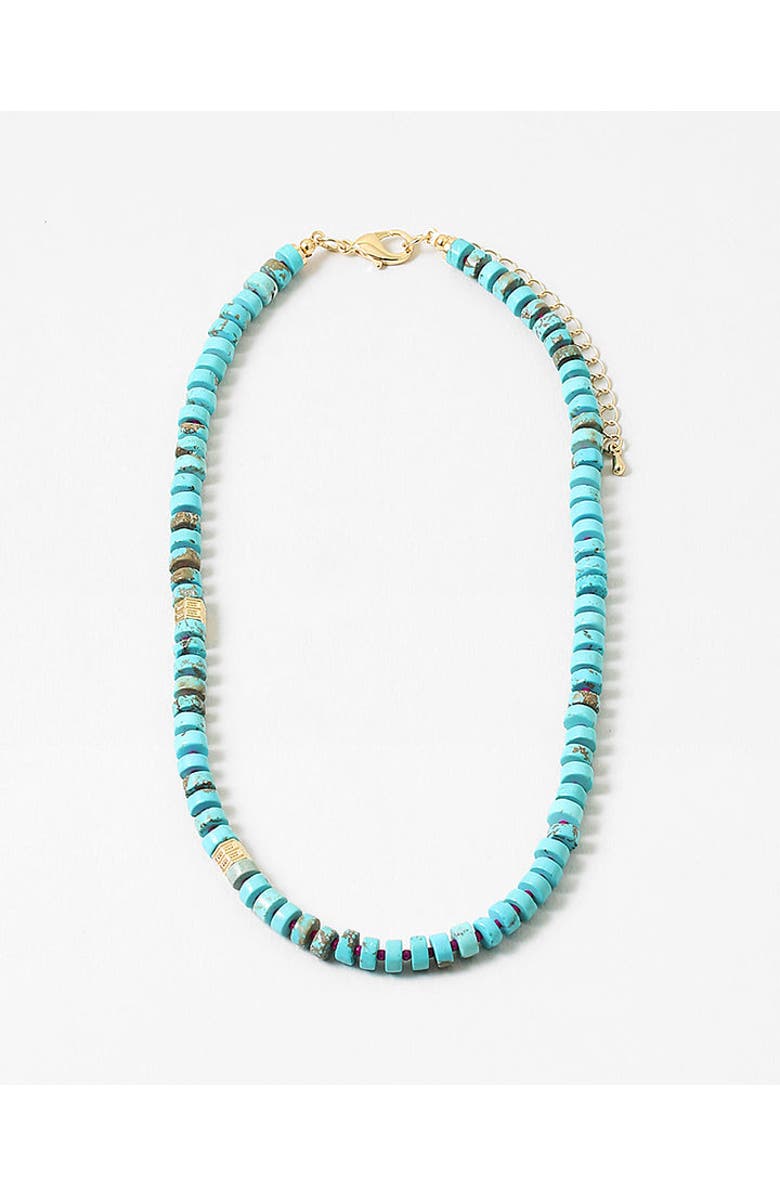 Erin McDermott Jewelry All You Need is Love Gemstone Turquoise Necklace, Main, color, Blue