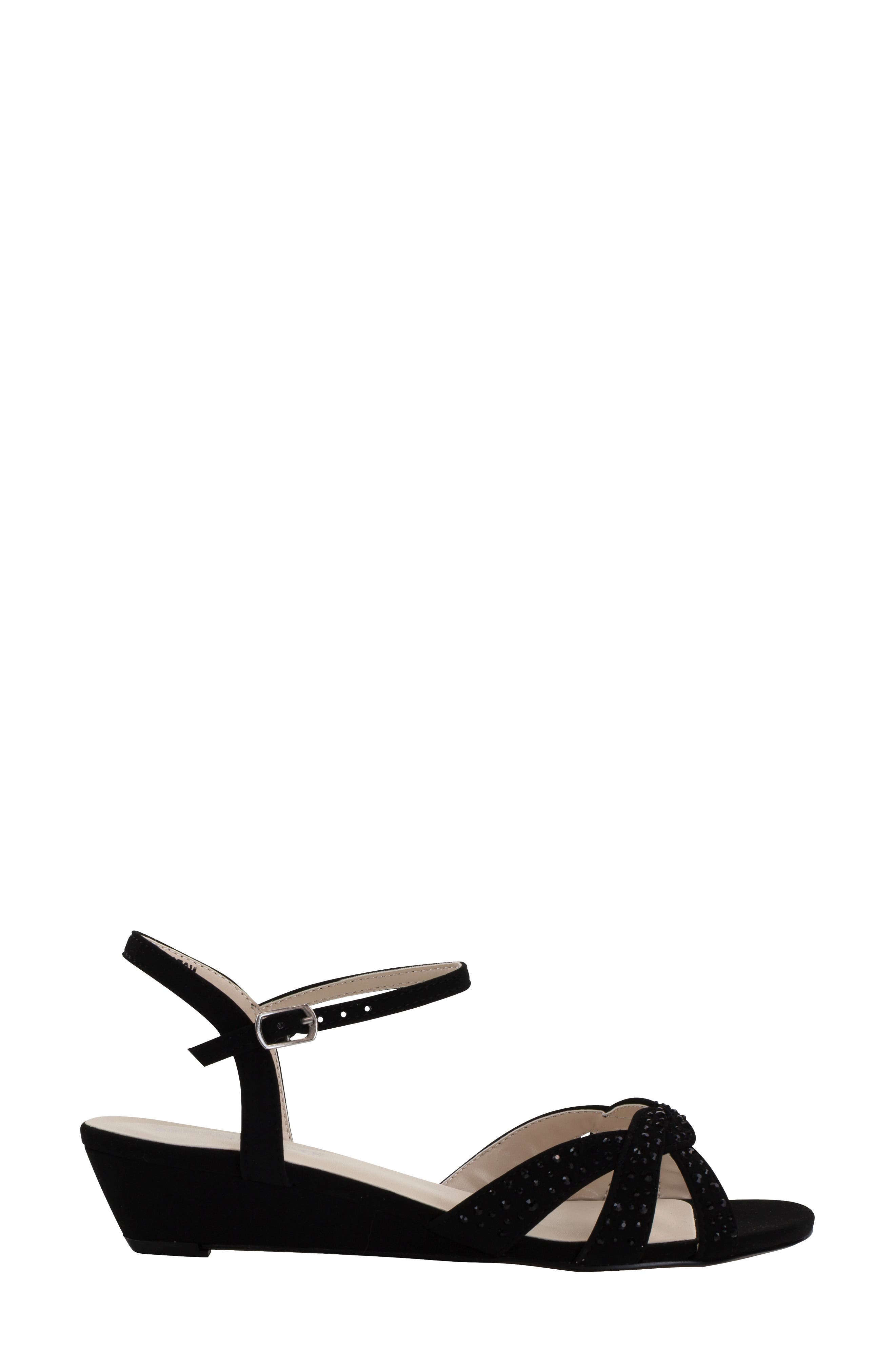 Touch Ups Lena Wedge Sandal, Alternate, color, Black