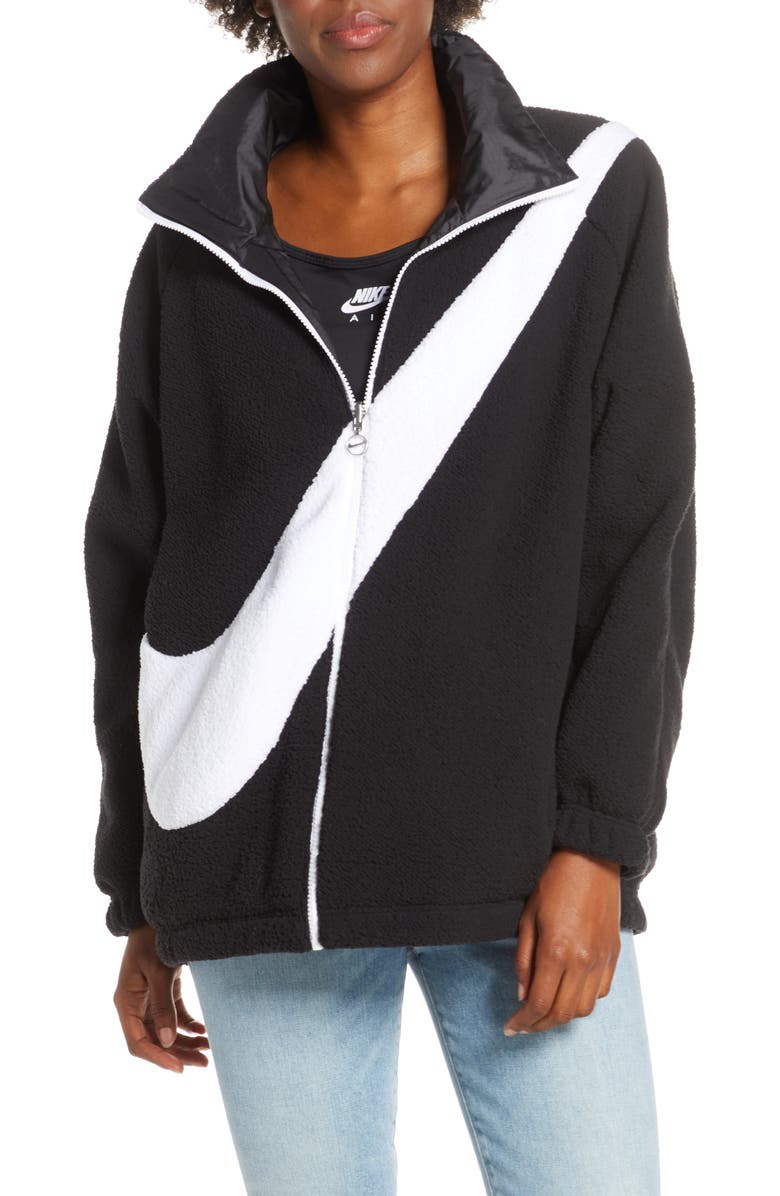 Nike Sportswear Swoosh Reversible Faux Shearling Jacket, Main, color, 