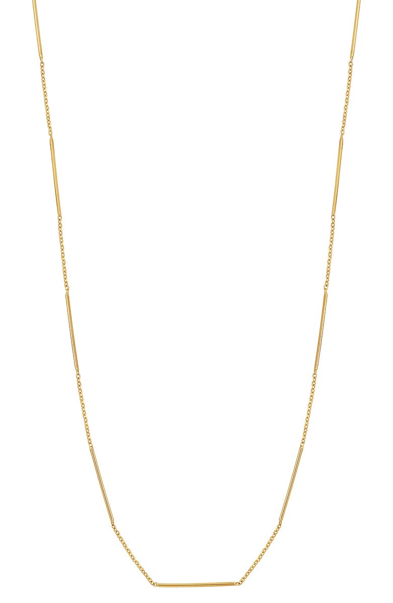 Bony Levy 14K Gold Bar Station Necklace, Main, color,