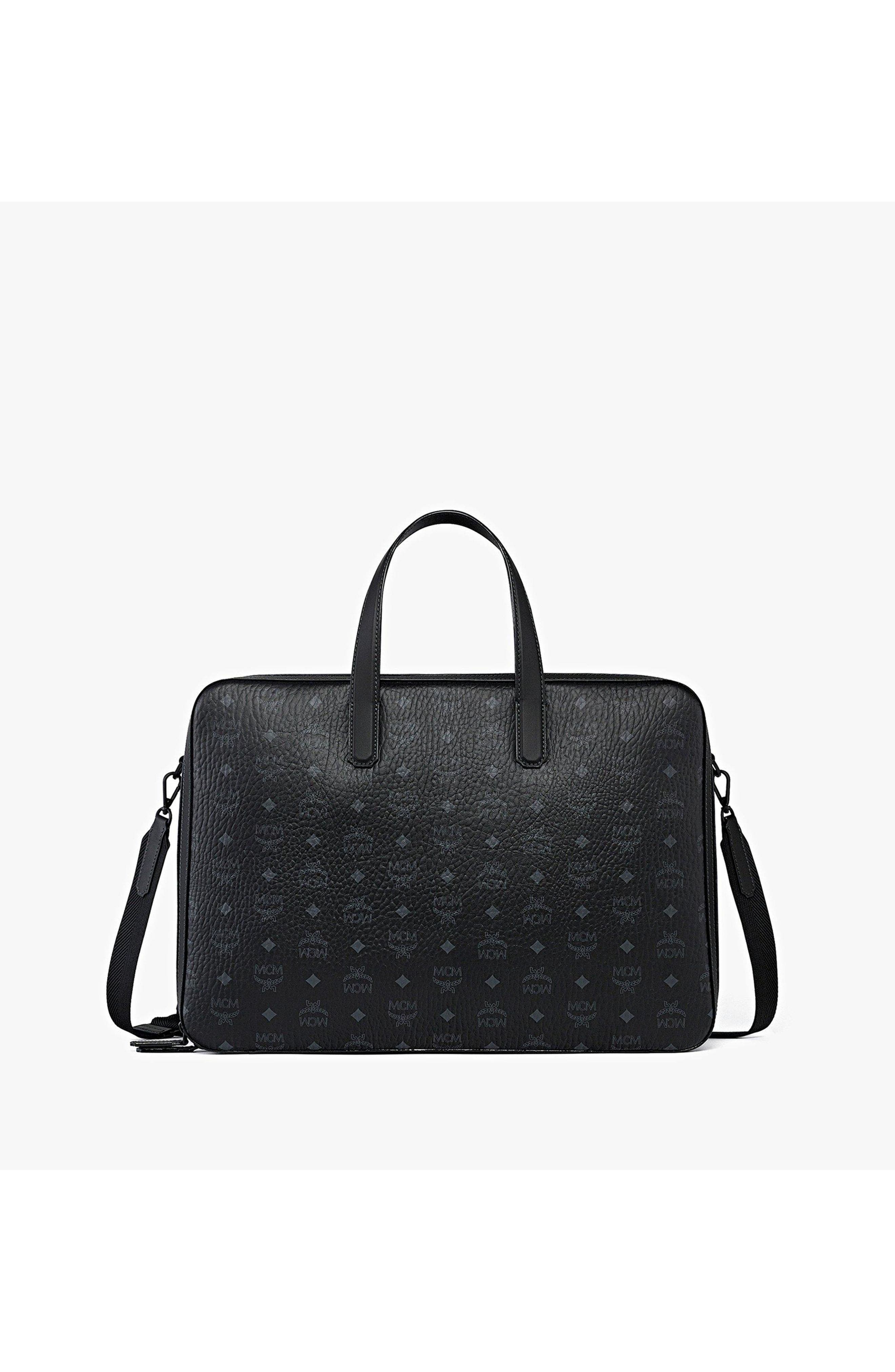 MCM Ottomar Garment Bag in Visetos, Main, color, Black