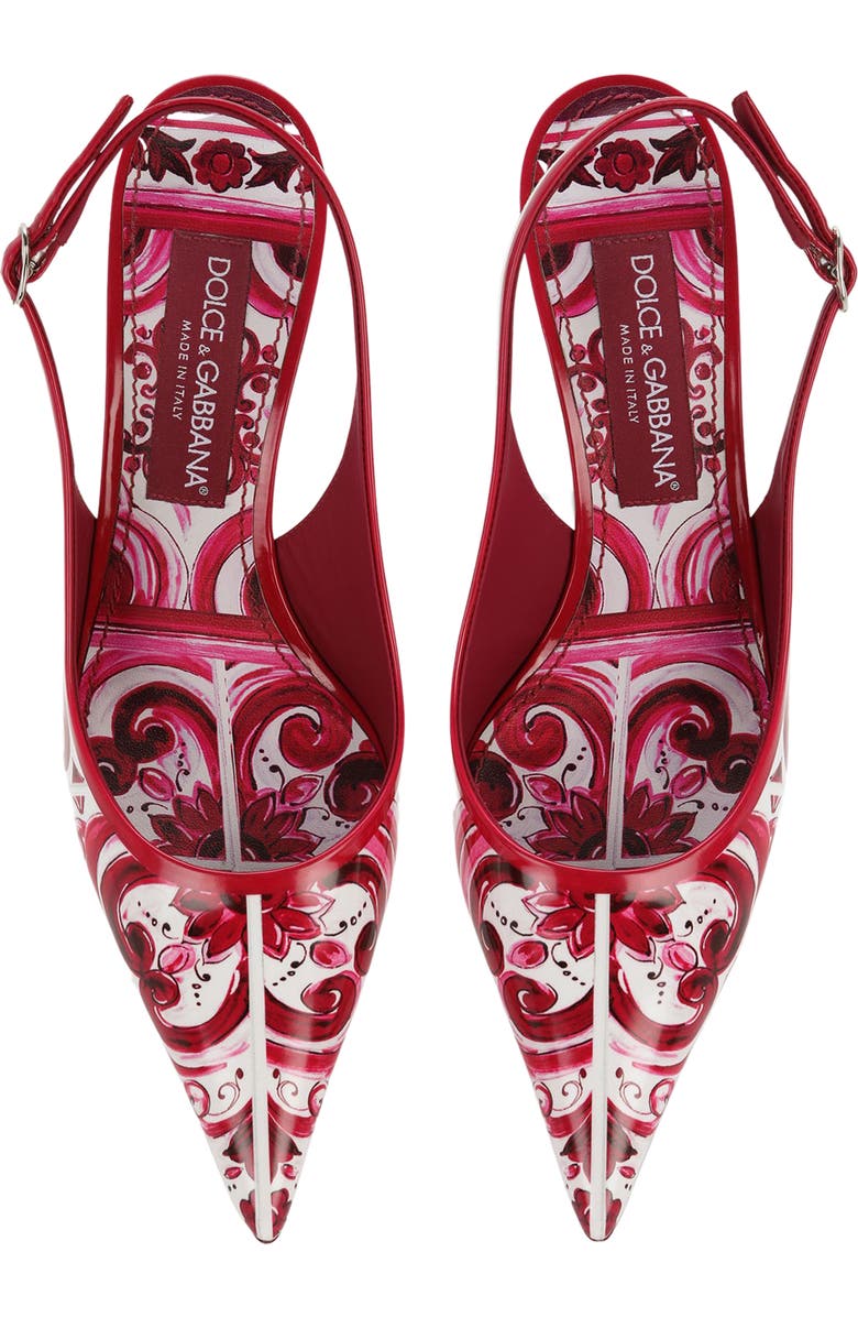 Dolce&Gabbana Lollo Majolica Print Pointed Toe Slingback Pump, Alternate, color,