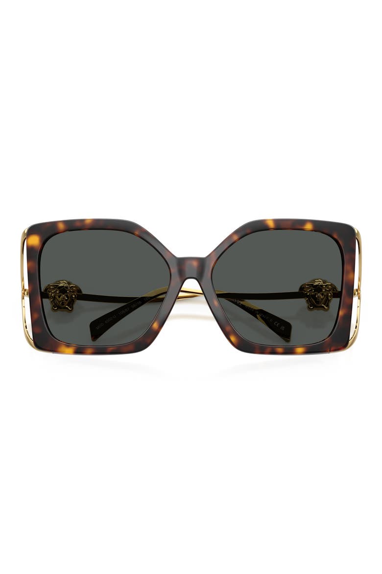 58mm Square Sunglasses, Alternate, color, HAVANA / DARK GREY