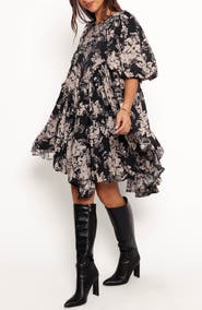 Petal & Pup Zinta Floral Print Trapeze Minidress