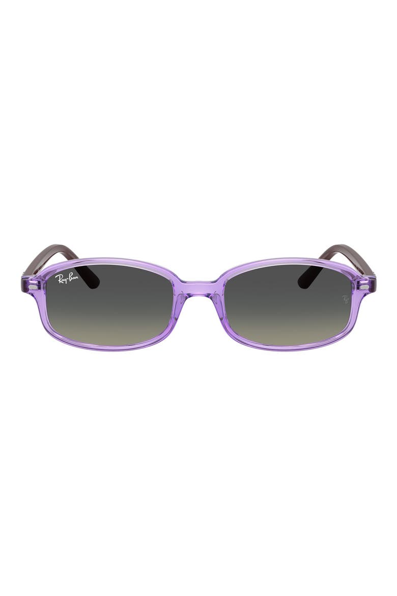 Kids' 49mm Irregular Sunglasses, Main, color, TRANSPARENT VIOLET / GREY