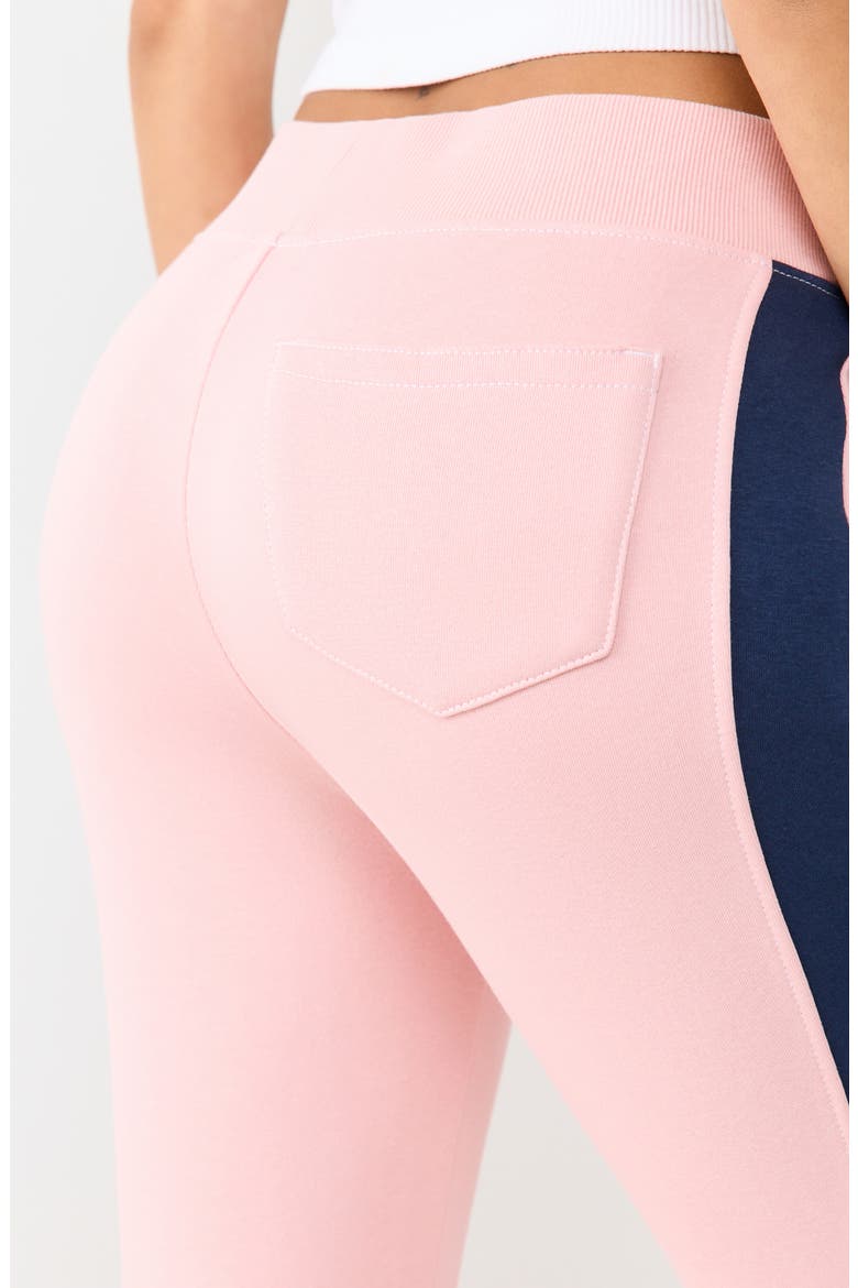 Colorblock Flare Pants, Alternate, color, DULL PINK/ DRESS BLUE