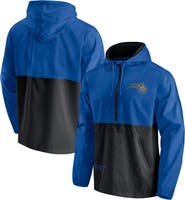FANATICS Men's Fanatics Branded Blue/Black Orlando Magic Anorak Block Party Windbreaker Half-Zip Hoodie Jacket