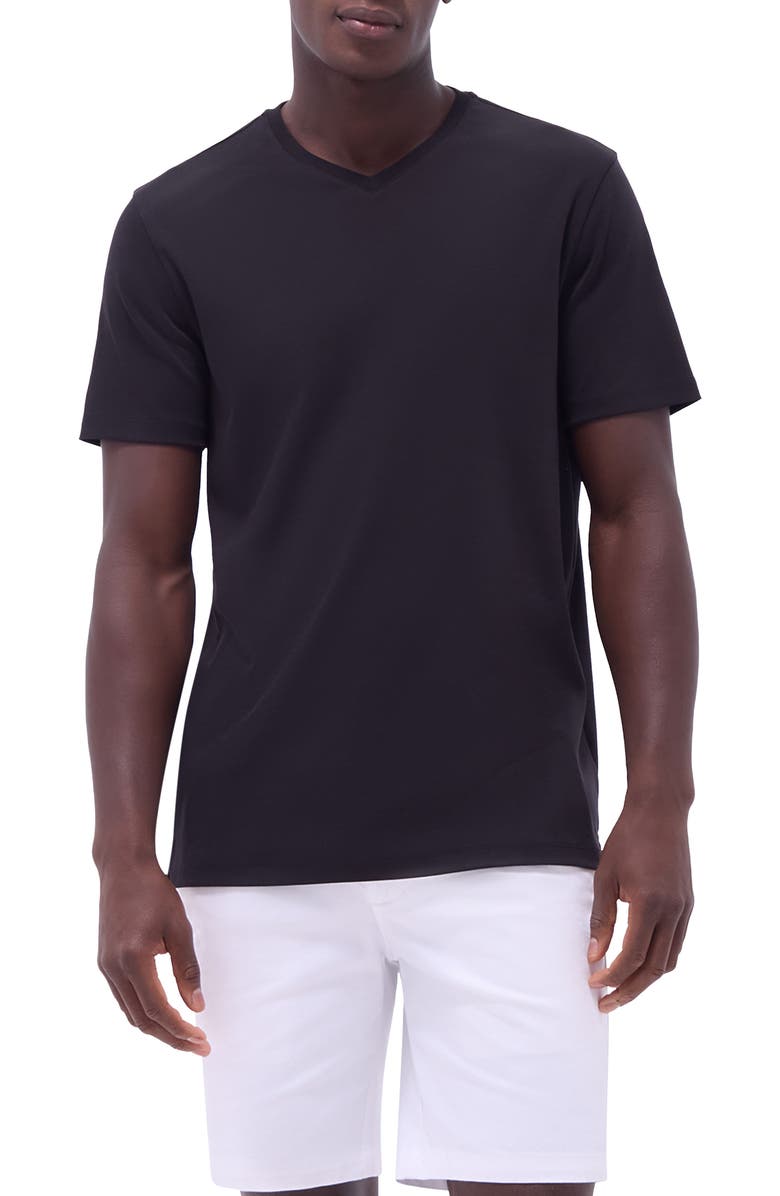 Bugatchi Holden Pima Cotton T-Shirt, Main, color, Black