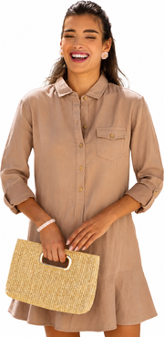 Cabana Life Gauze Button Front Shirt Dress