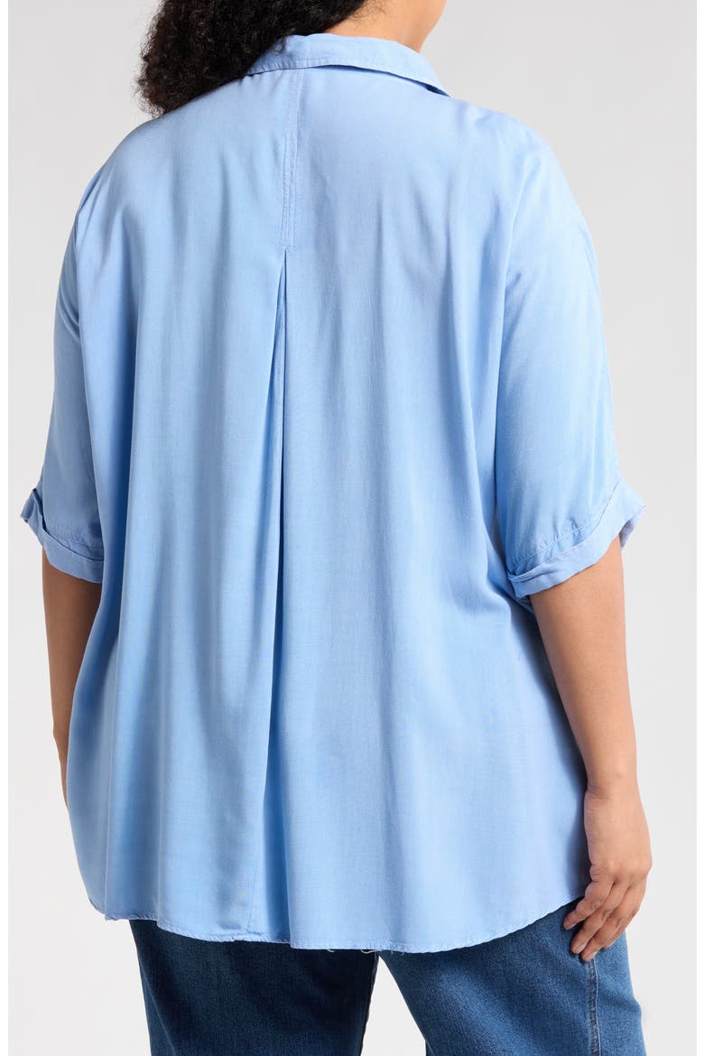 Short Sleeve Button-Up Shirt, Alternate, color, BLUE