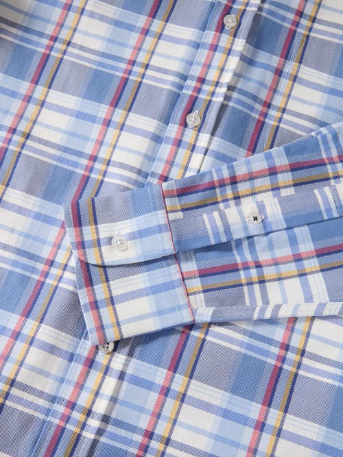 Robert Talbott Harrison Button Down Multicolor Plaid Oxford Shirt In Blue