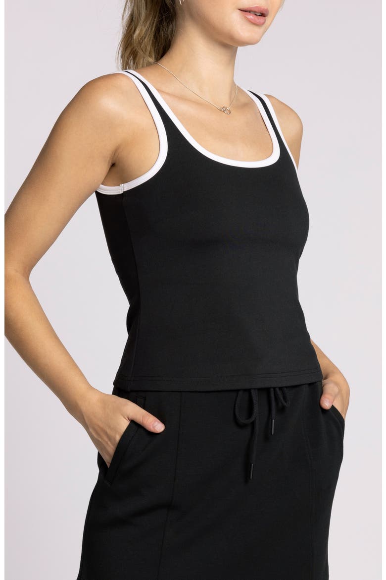 Bec Rib Tank Top, Alternate, color, BLACK WHITE