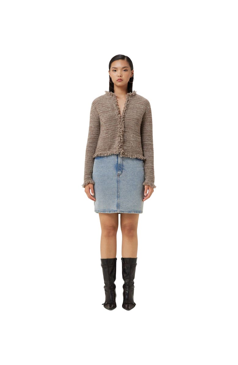 GOBI Mongolian Cashmere Women's Cashmere Cardigan with Frayed Edges, Alternate, color, 