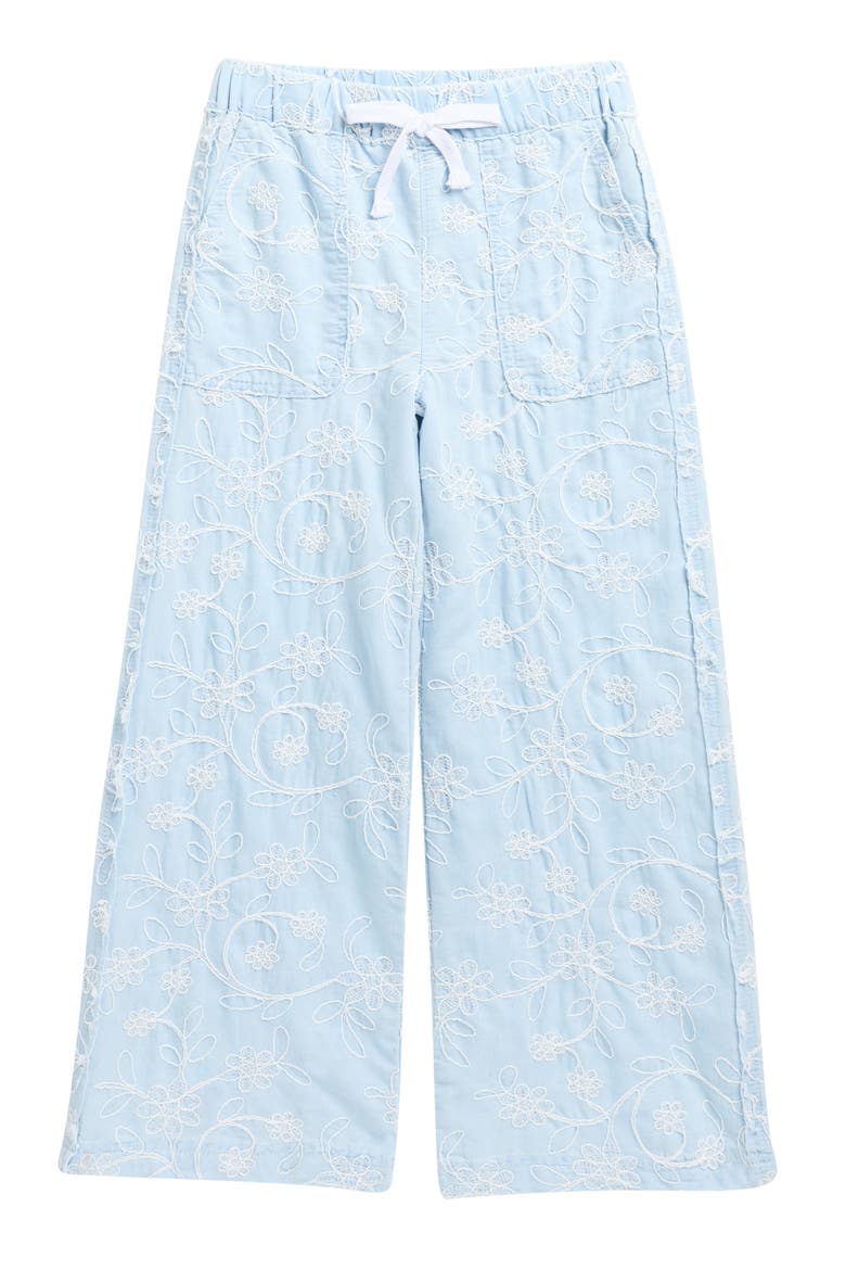 Kids' Embroidered Beach Pants, Main, color, LIGHT INDIGO