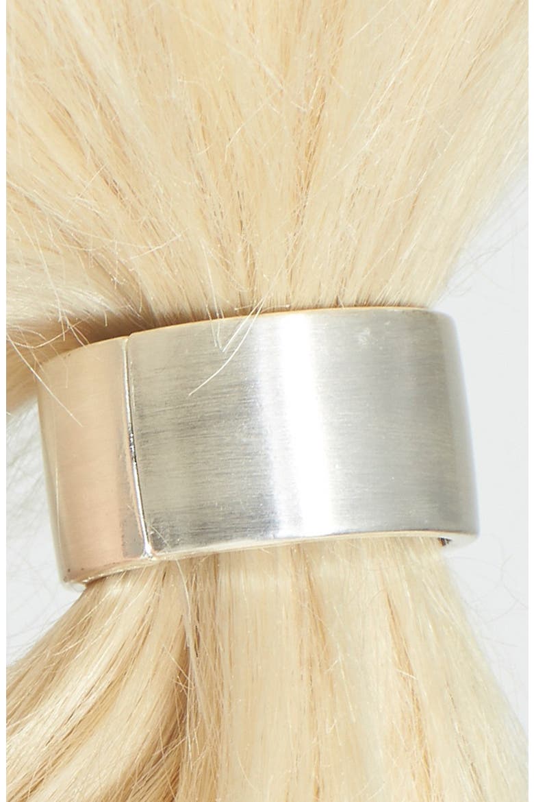 Cuff Ponytail Holder, Alternate, color, BRUSHED SILVER