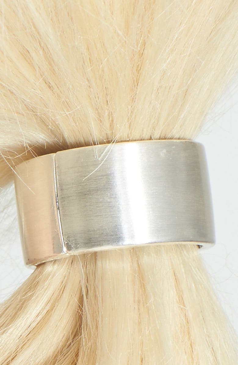 L. Erickson Cuff Ponytail Holder, Alternate, color, Brushed Silver