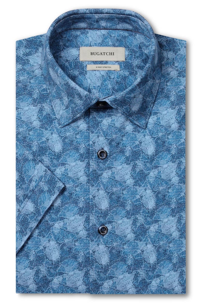 Miles OoohCotton® Print Short Sleeve Button-Up Shirt, Alternate, color, MARINE BLUE