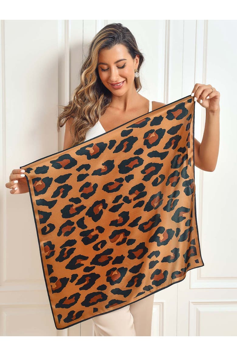 Pure Silk Printed Square Scarf, Alternate, color, Leopard