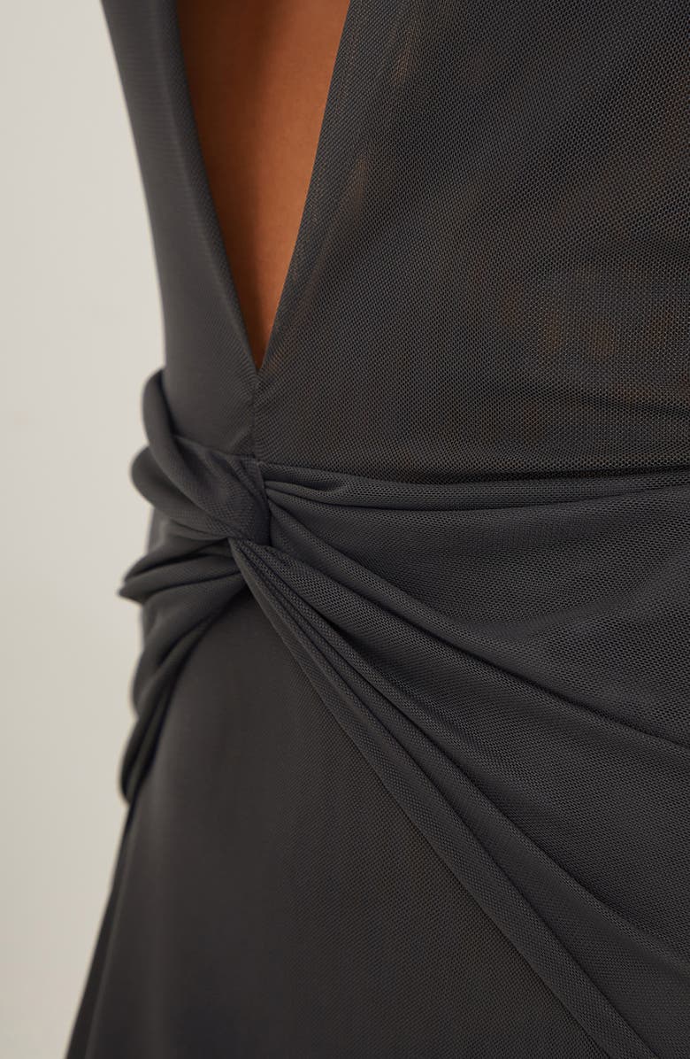 ViX Paula Hermanny Cindy Solid Mesh Cover-Up Dress, Alternate, color, Grey