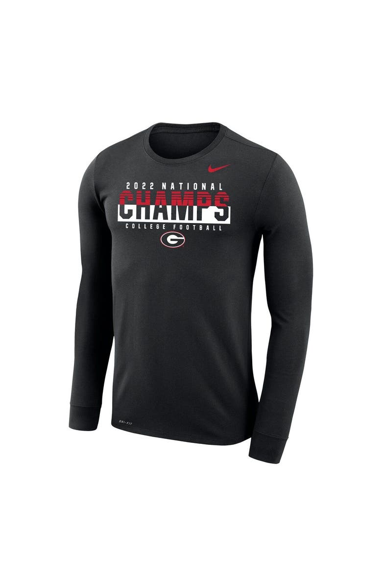 Nike Men's Nike Black Georgia Bulldogs College Football Playoff 2022 National Champions Legend Performance Long Sleeve T-Shirt, Alternate, color,