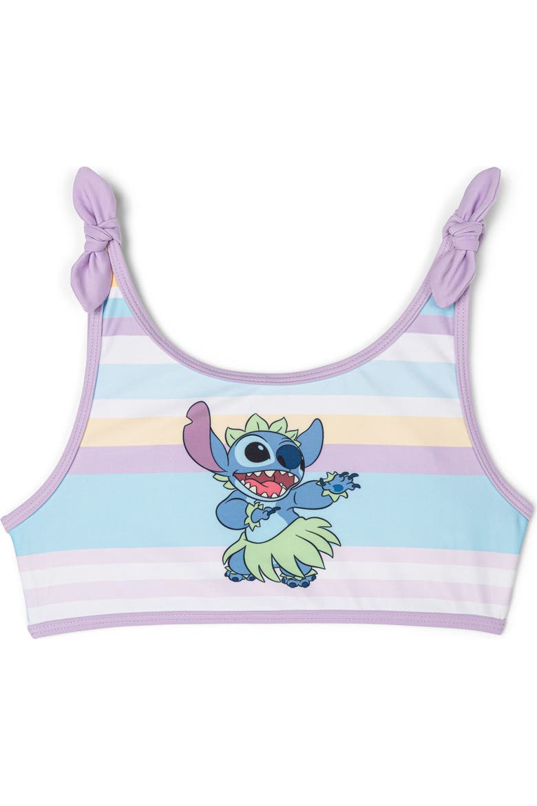 Lilo & Stitch 2-Piece Swimwear Bikini Top and Bottom Set, Alternate, color, Stitch Purple Stripe