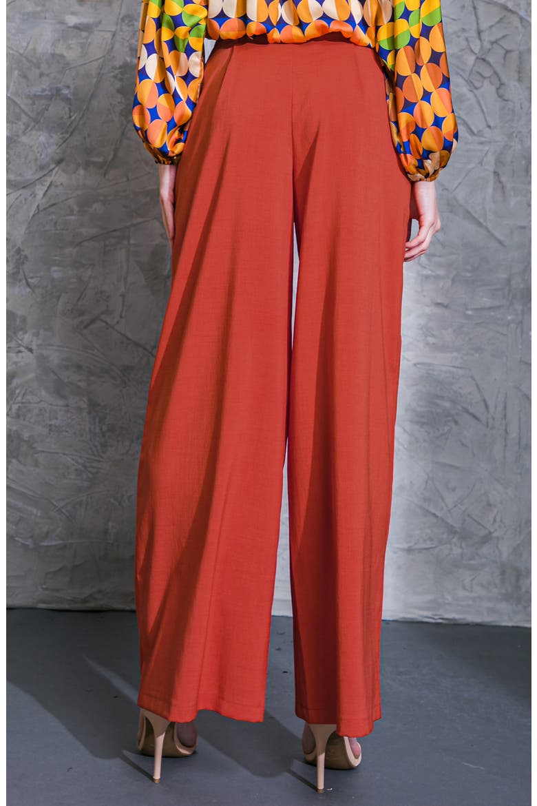 Belted Wide Leg Pants, Alternate, color, BURNT ORANGE