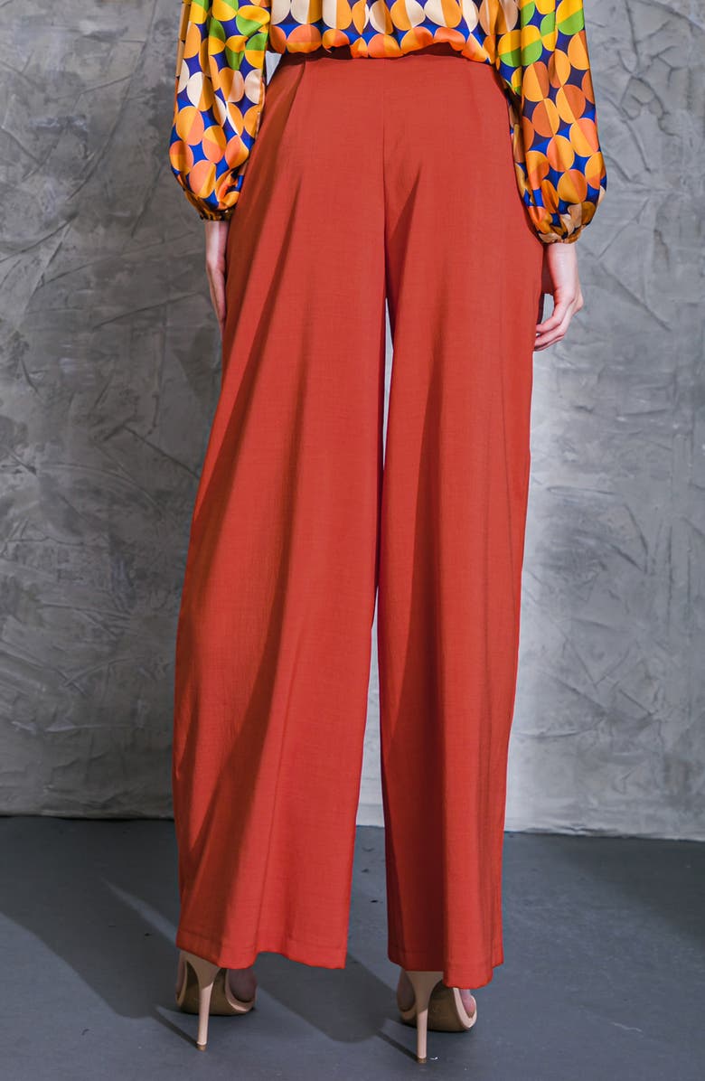FLYING TOMATO Belted Wide Leg Pants, Alternate, color, Burnt Orange