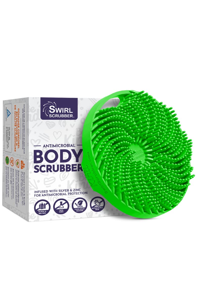 Swirl Scrubber Antimicrobial Silicone Body Scrubber, Main, color, Multicolored