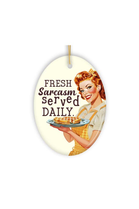 Fresh Sarcasm Served Daily Retro Waitress Ornament