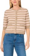 CeCe Textured Striped Cardigan