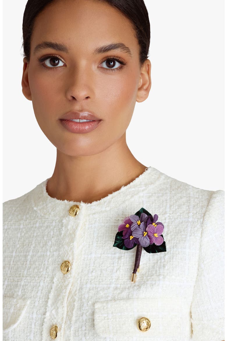 The Violet Cluster Floral Brooch, Alternate, color, Purple