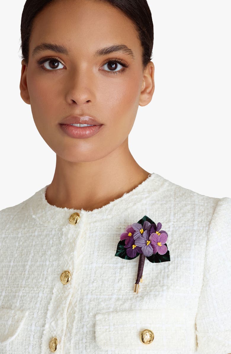 Helena Simon The Violet Cluster Floral Brooch, Alternate, color, Purple