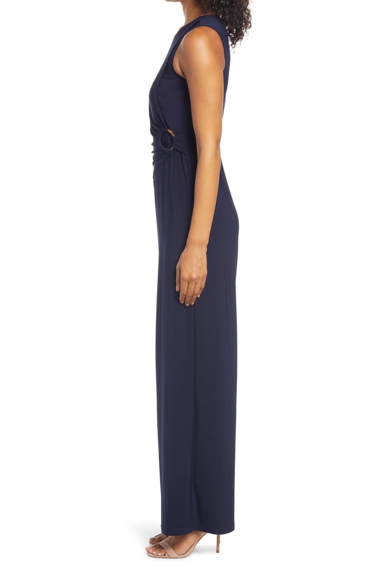 Sleeveless Ruched Waist Jumpsuit, Alternate, color, NAVY