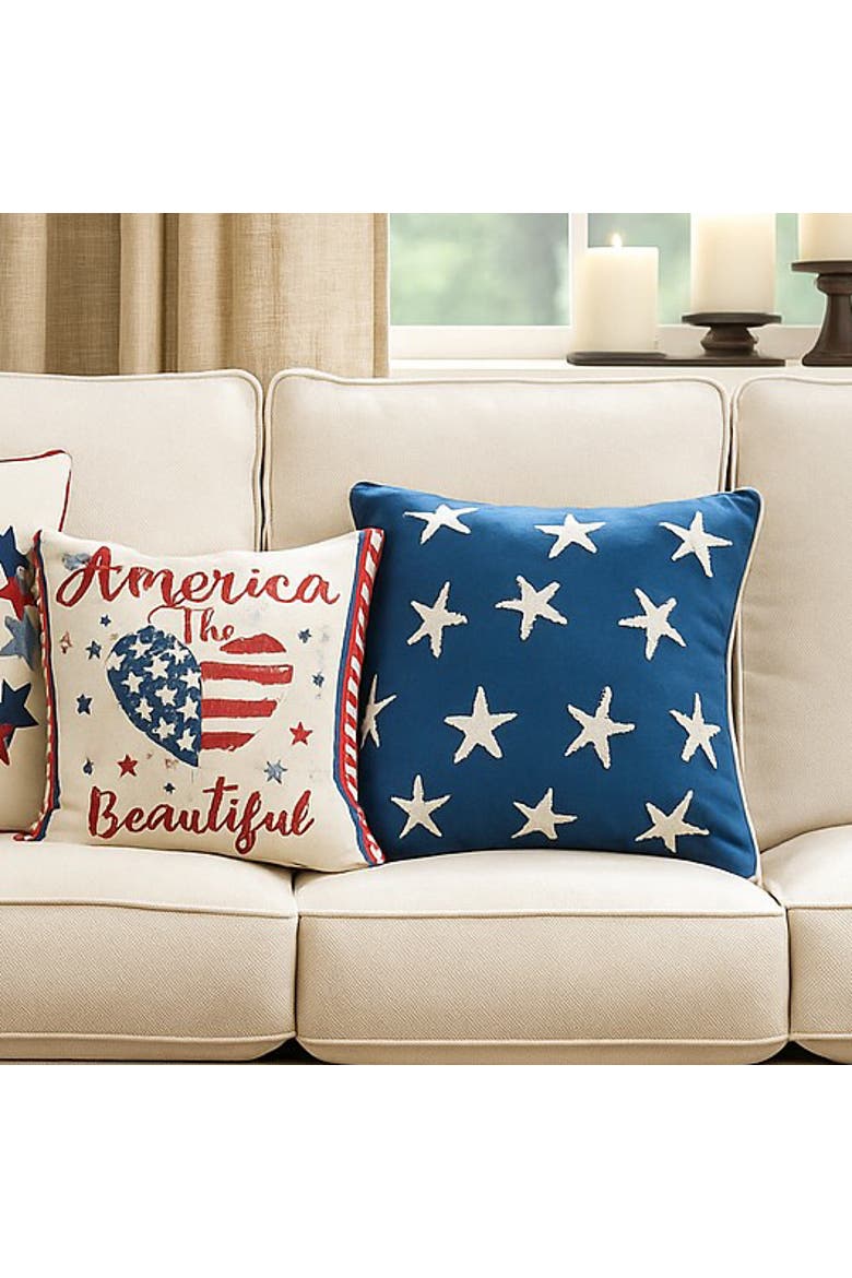 Starfish American Stars Accent Throw Pillow 18" x 18", Alternate, color, Blue